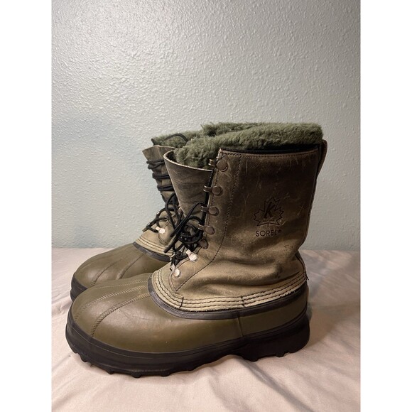 Sorel Kaufman Leather Lace Up Snow Boots With Liner Made In Canada Men’s Size 8